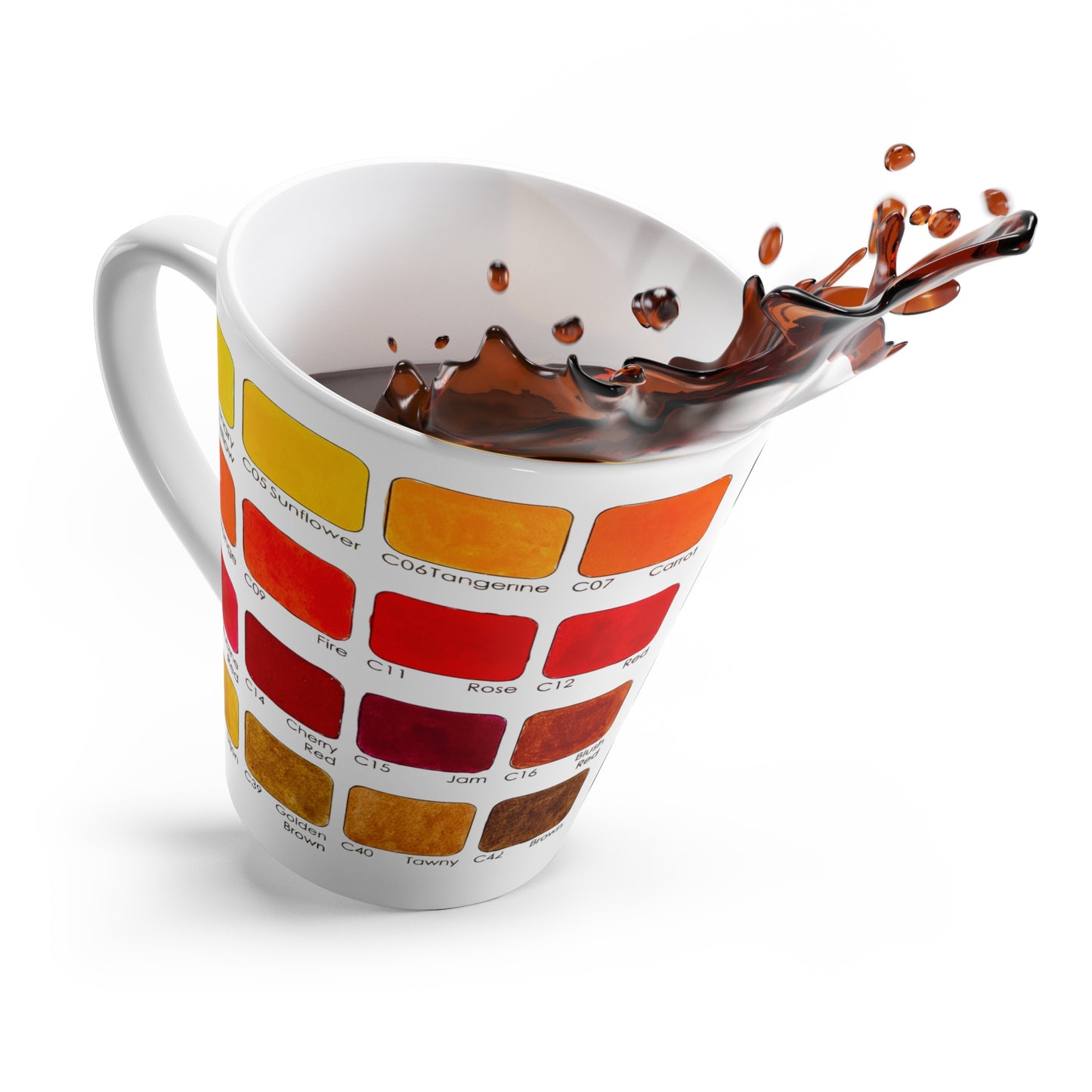 Watercolor Palette with Names Latte Mug