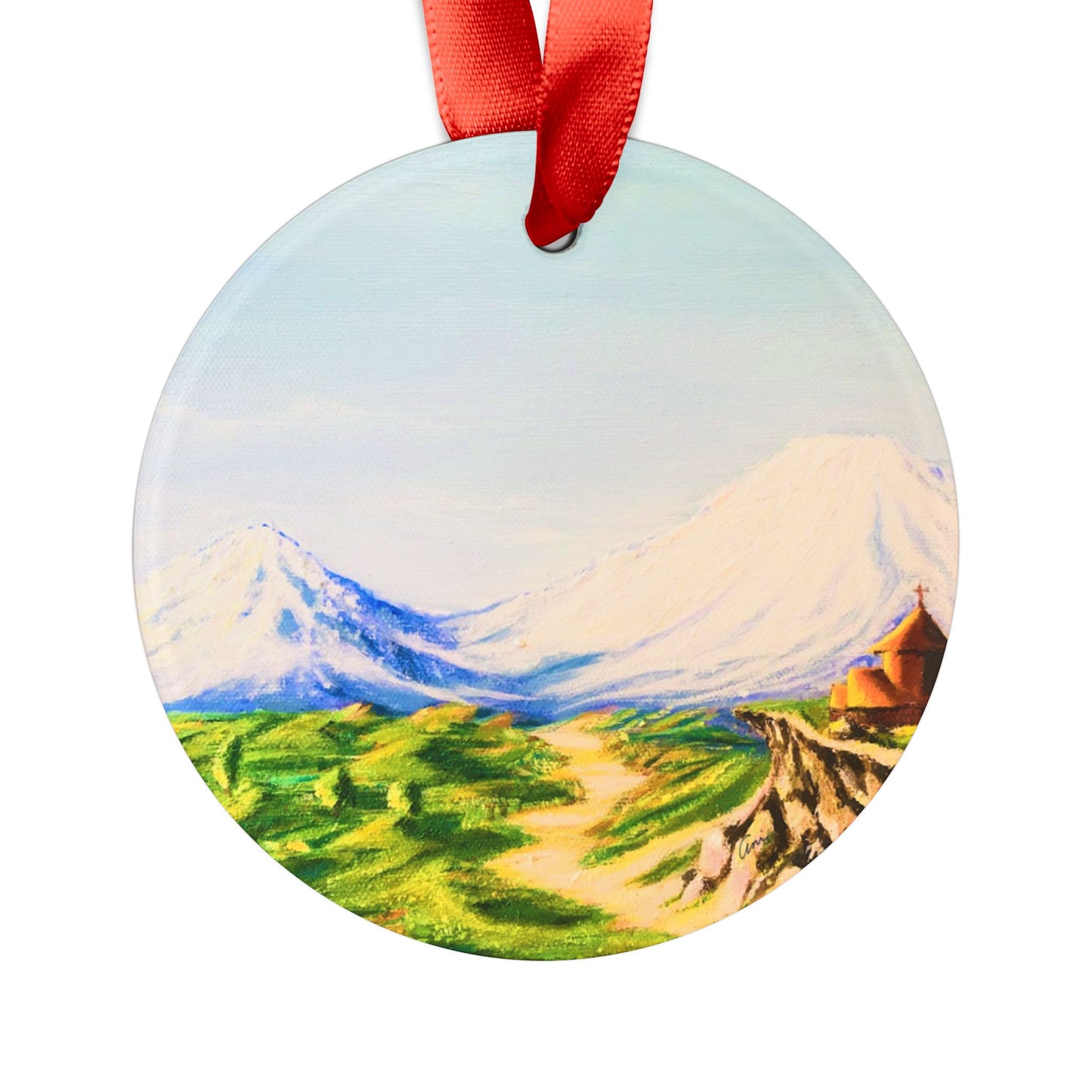 Mount Ararat Acrylic Ornament with Ribbon