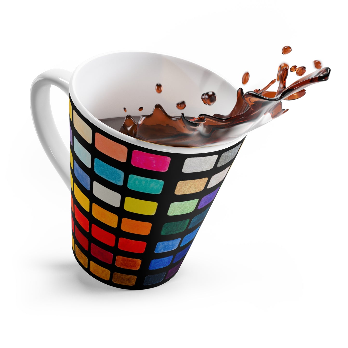 Watercolor Palette Black Latte Mug