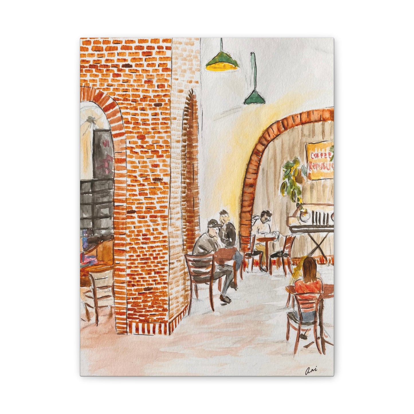 The One at the Coffee Shop Stretched Canvas Print