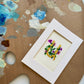 Custom Floral Gold Leaf Armenian Letter Watercolor