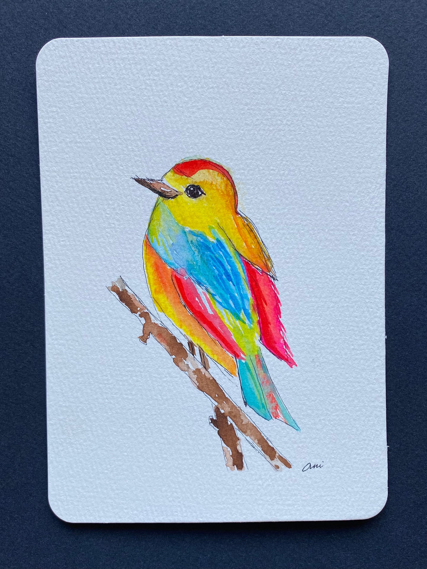 A Happy Bird Original Watercolor
