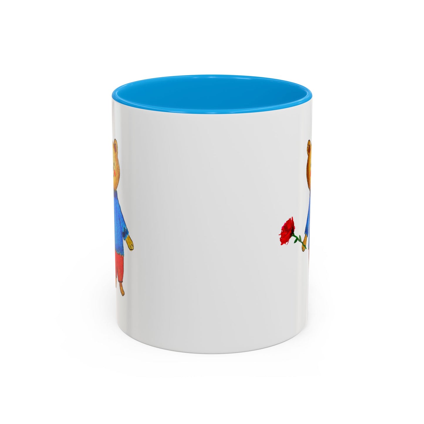 Bear with a Rose Accent Mug
