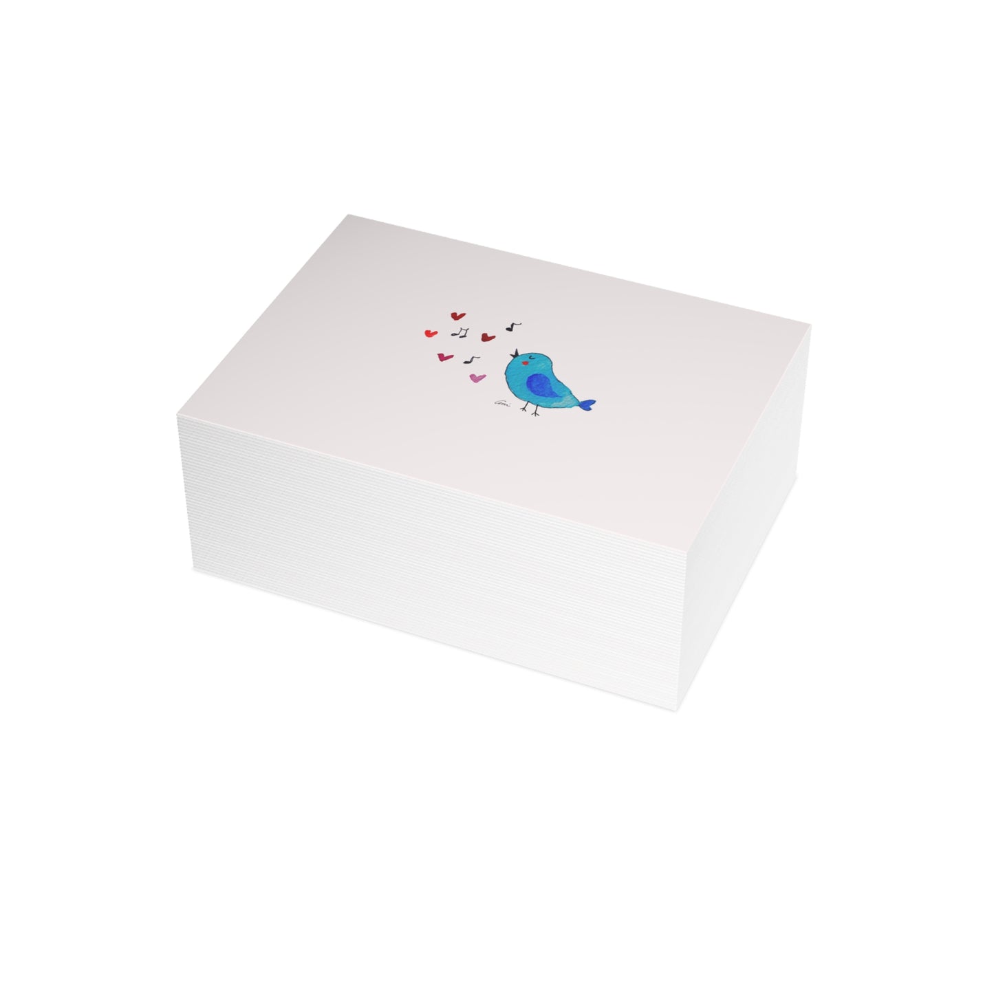 Blue Singing Bird Postcard Bundles with Envelopes