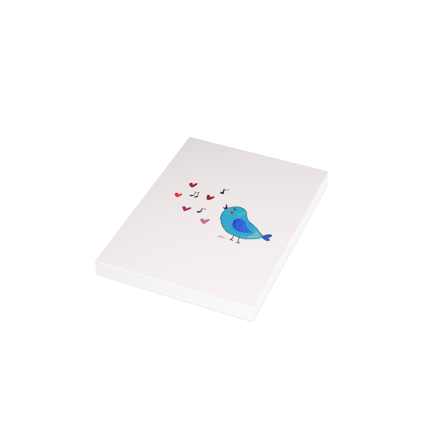 Blue Singing Bird Postcard Bundles with Envelopes