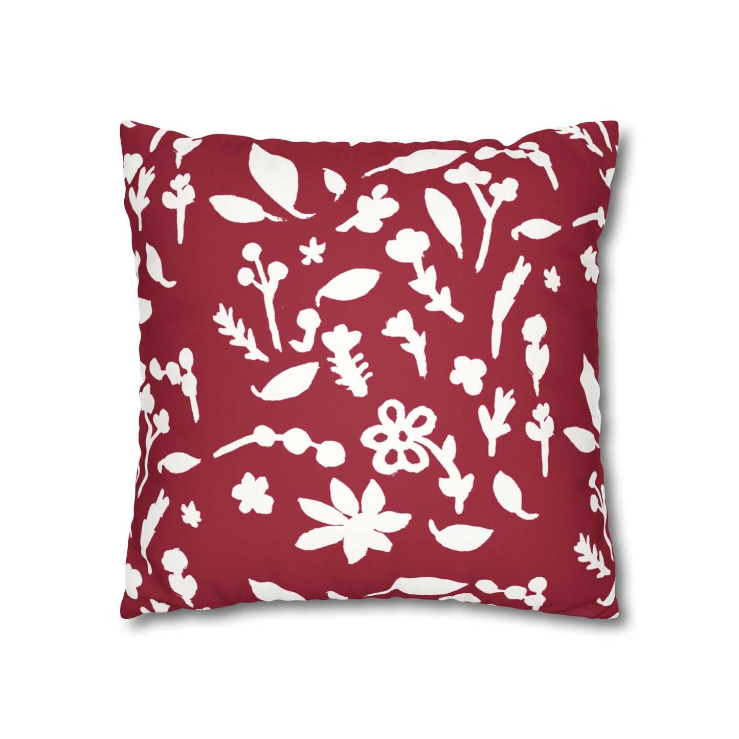 Cherry Cobbler Fall Foliage Faux Suede Square Pillowcase