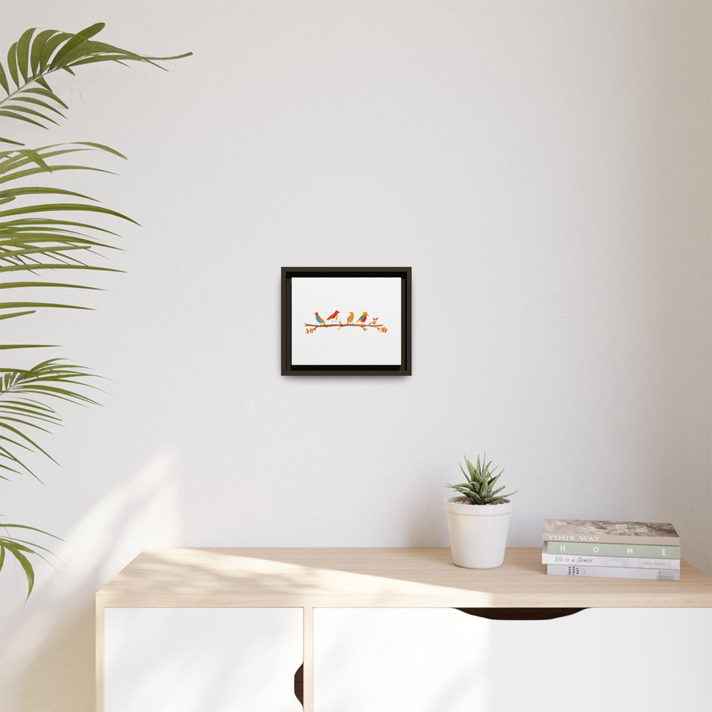 Birds on a Branch Gallery Canvas Print with Frame