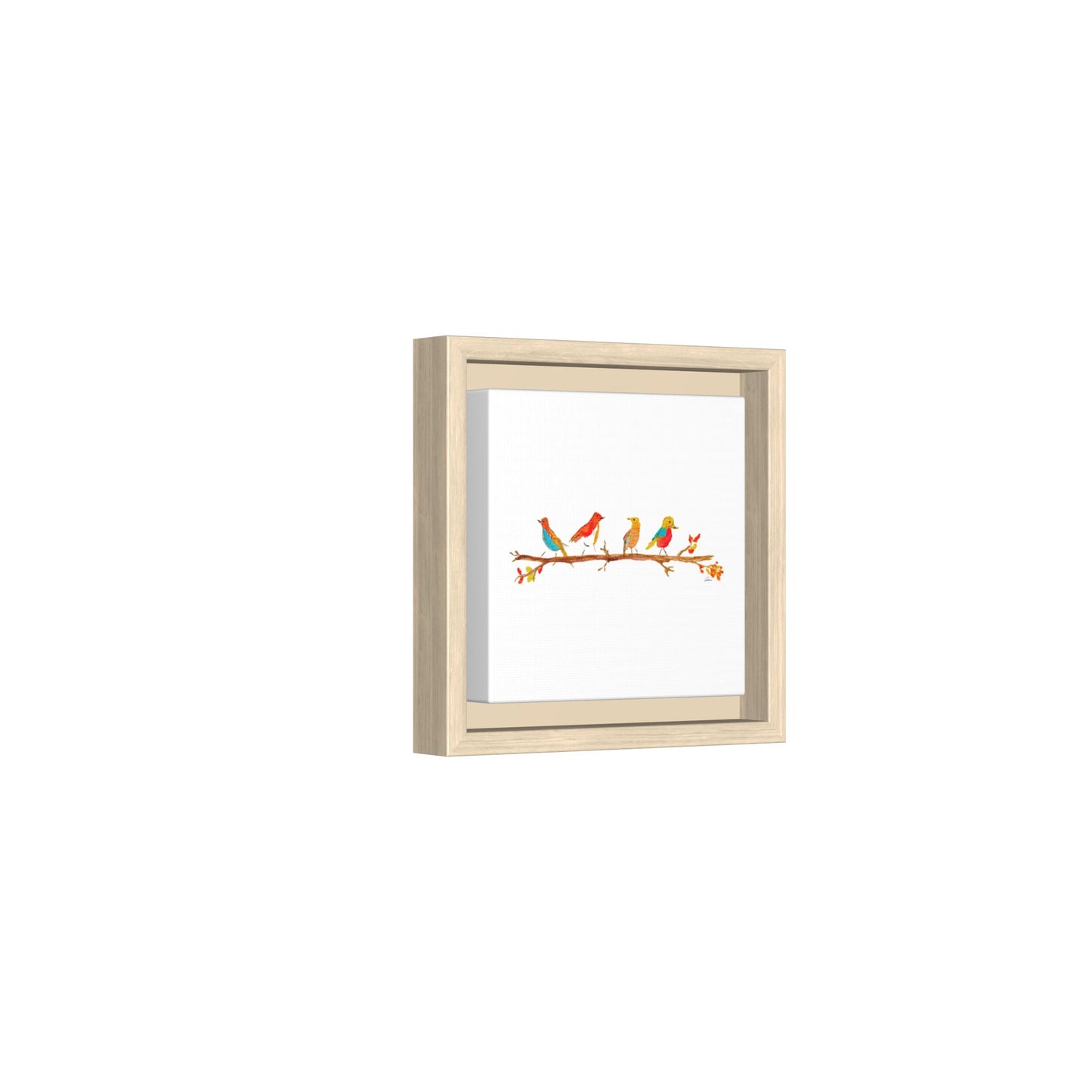 Birds on a Branch Gallery Canvas Print with Frame