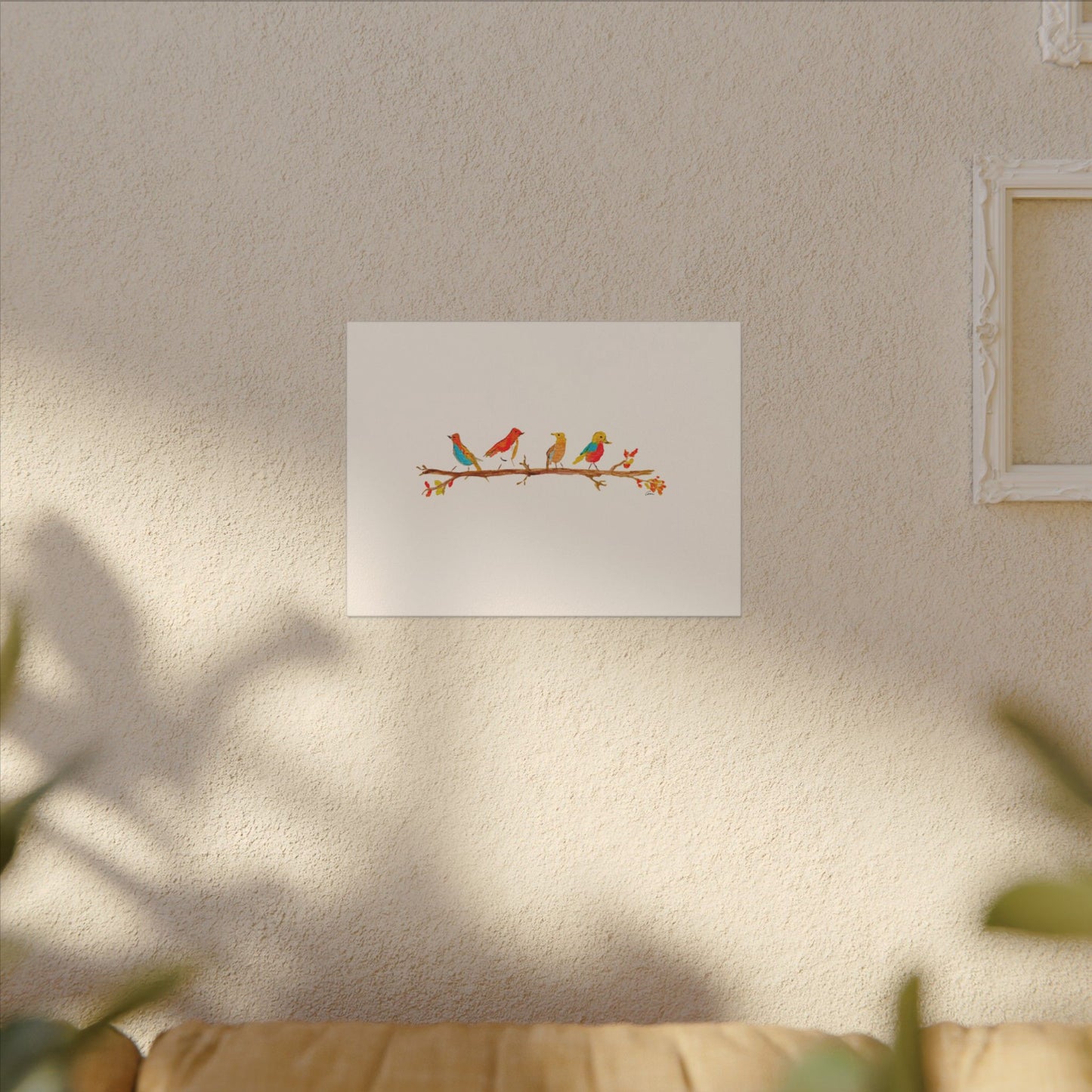 Birds on a Branch Matte Canvas Print