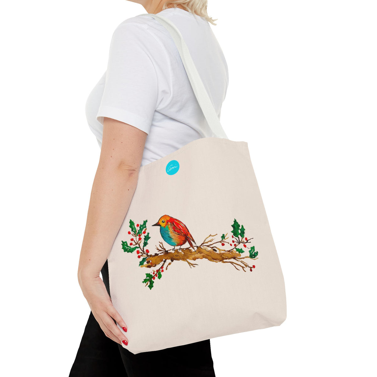 Bright Bird on a Branch Tote Bag