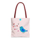 Blue Singing Bird Tote Bag