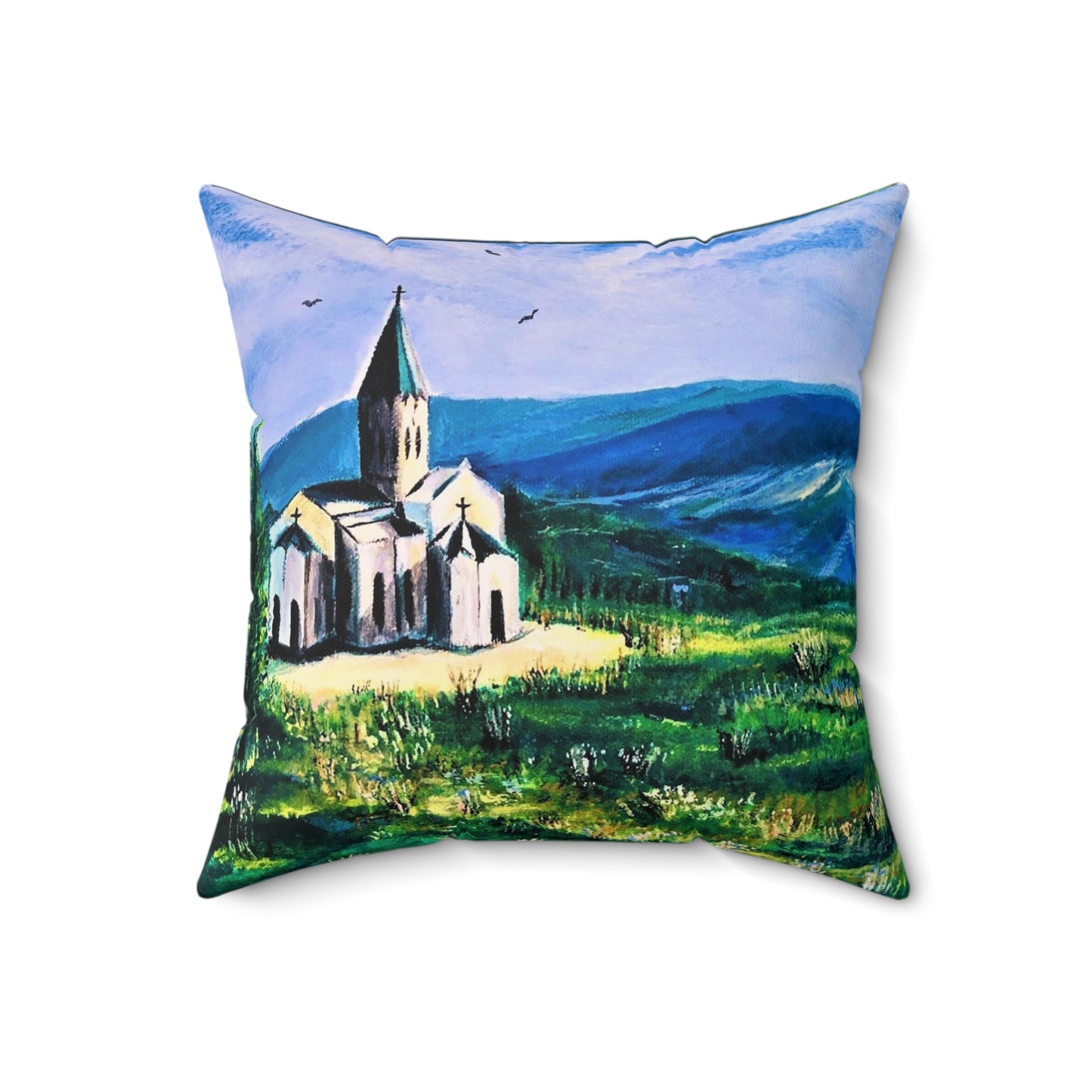 Ghazanchetsots Cathedral Faux Suede Square Pillow