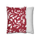 Cherry Cobbler Fall Foliage Faux Suede Square Pillowcase