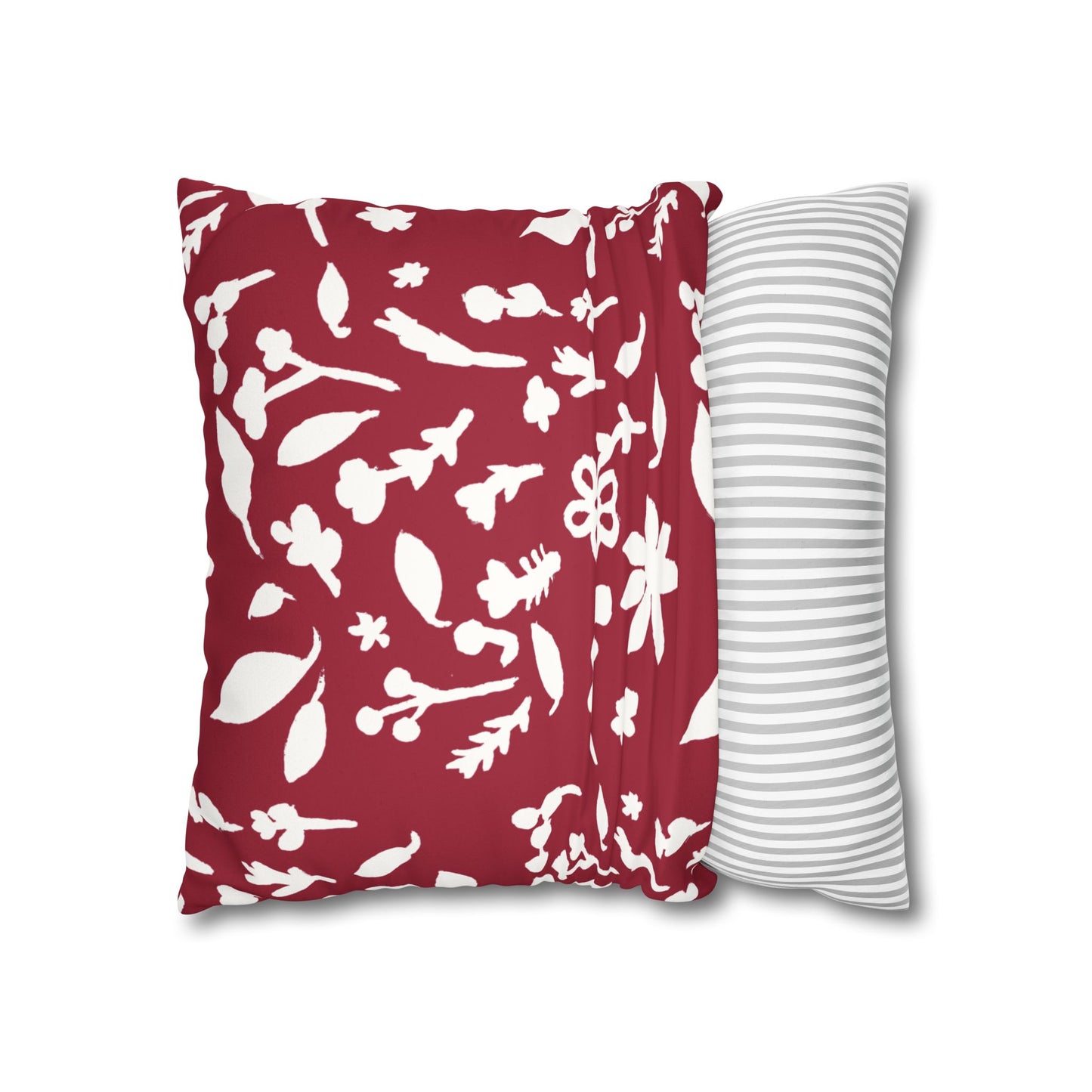 Cherry Cobbler Fall Foliage Faux Suede Square Pillowcase