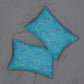 Floating Flowers Spun Polyester Turquoise Lumbar Pillow