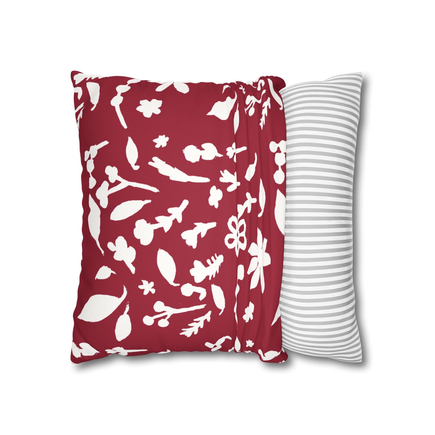 Cherry Cobbler Fall Foliage Faux Suede Square Pillowcase