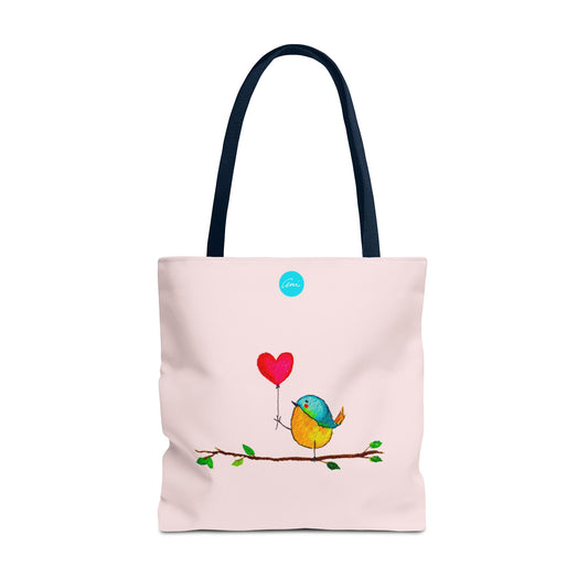 Bird with a Heart Balloon Tote Bag