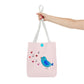 Blue Singing Bird Tote Bag
