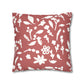 Rhubarb Fall Foliage Faux Suede Square Pillowcase