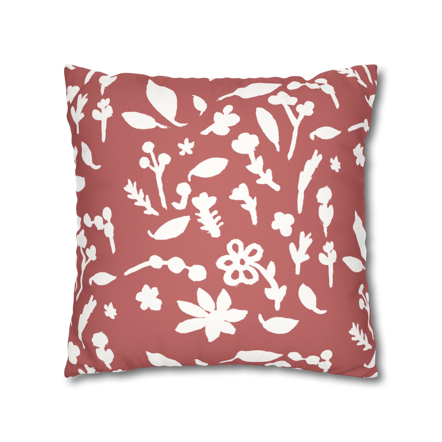 Rhubarb Fall Foliage Faux Suede Square Pillowcase