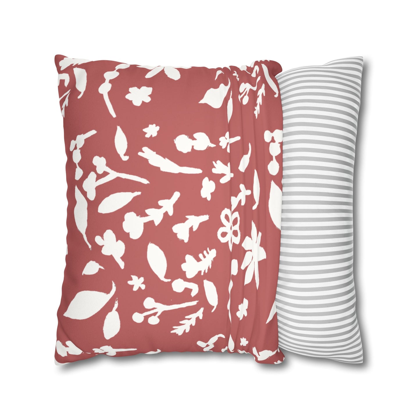 Rhubarb Fall Foliage Faux Suede Square Pillowcase