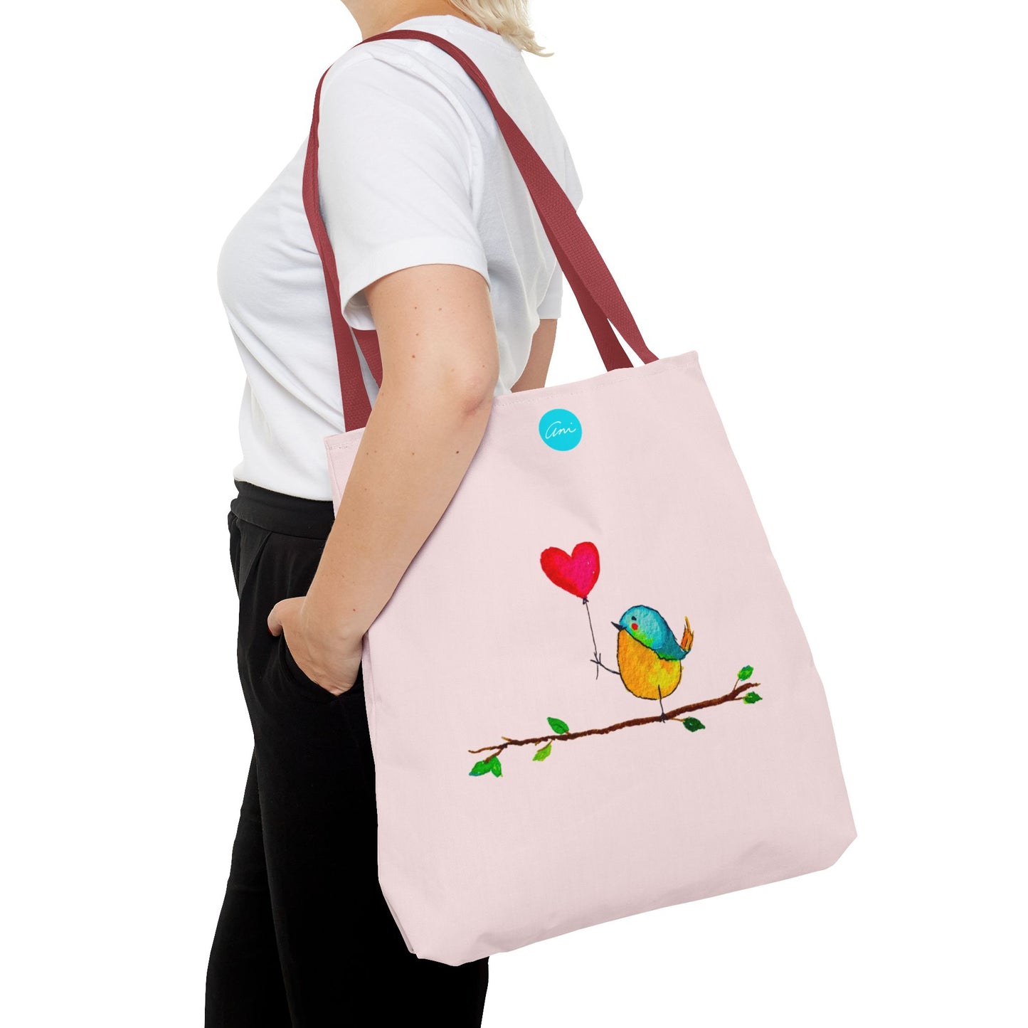 Bird with a Heart Balloon Tote Bag