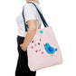 Blue Singing Bird Tote Bag