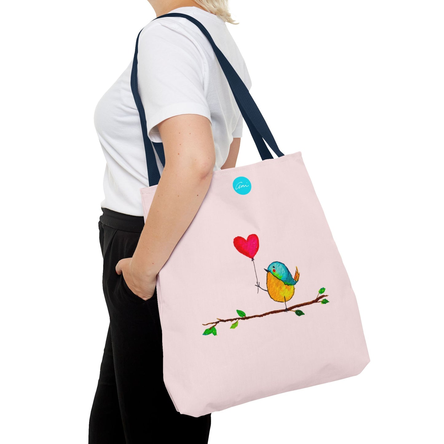 Bird with a Heart Balloon Tote Bag