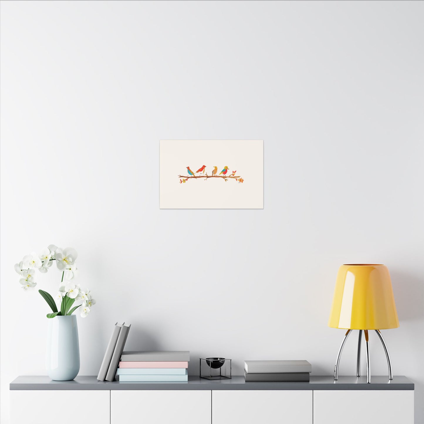Birds on a Branch Matte Canvas Print