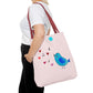 Blue Singing Bird Tote Bag