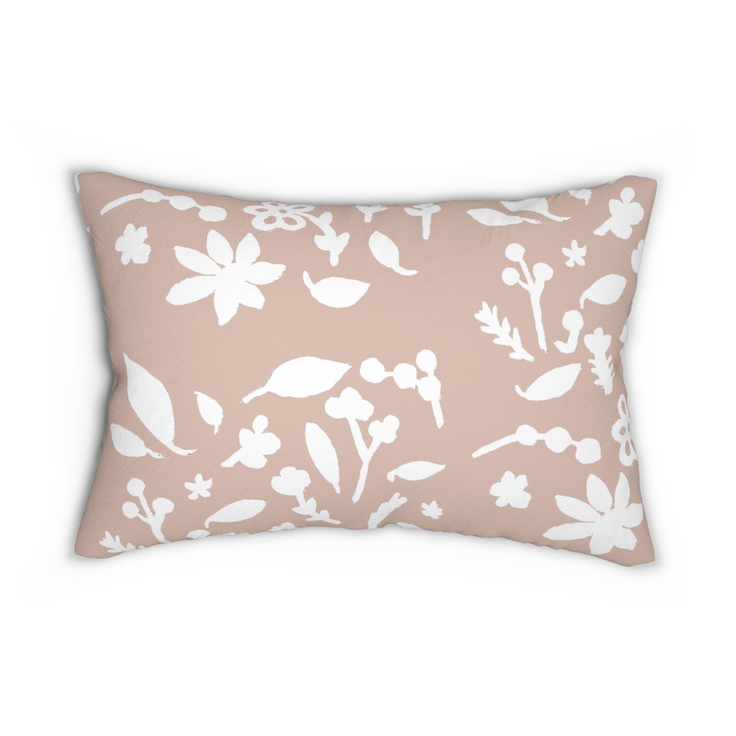 Beige Fall Foliage Lumbar Pillow