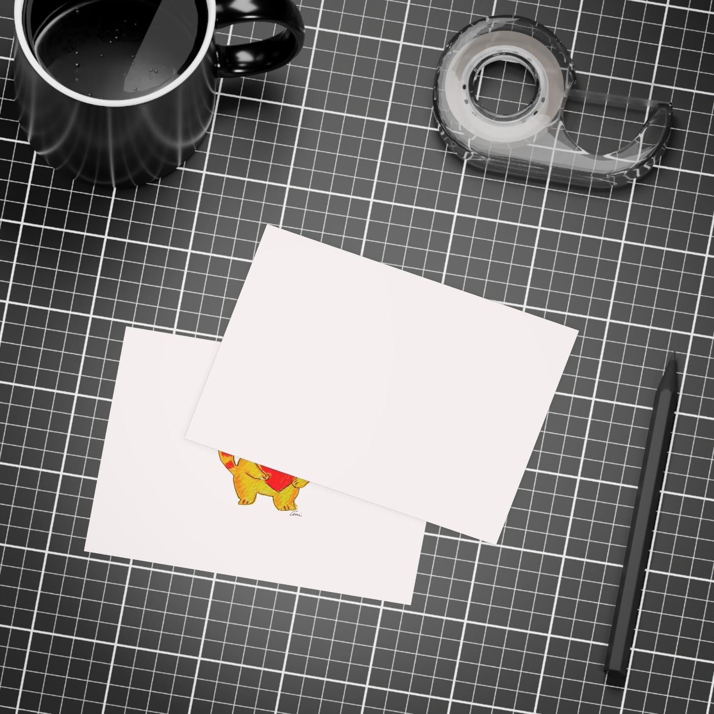 A Cat and a Heart Postcard Bundles with Envelopes