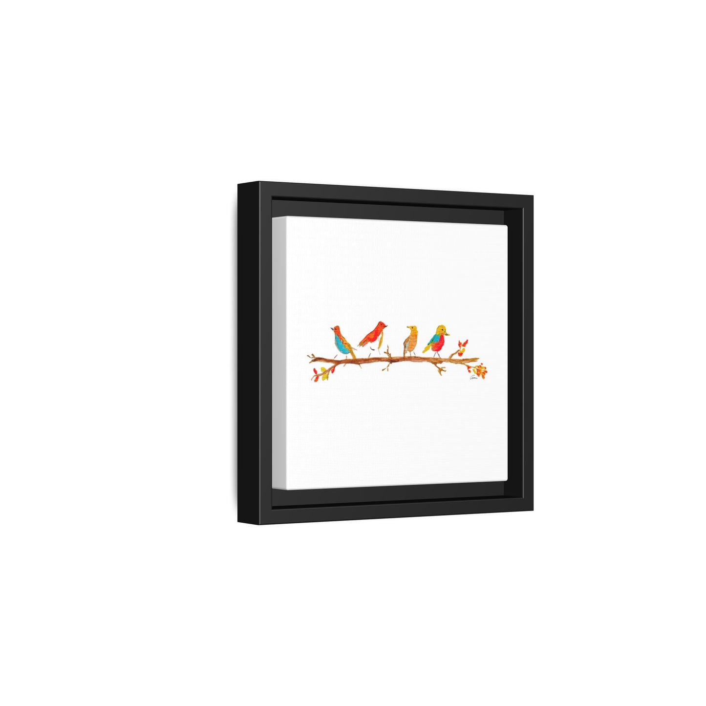 Birds on a Branch Gallery Canvas Print with Frame