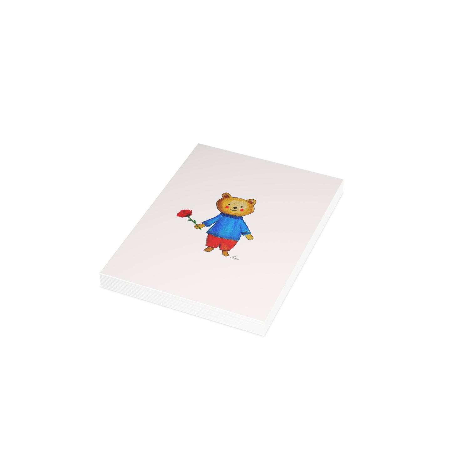 Bear with a Rose Postcard Bundles with Envelopes