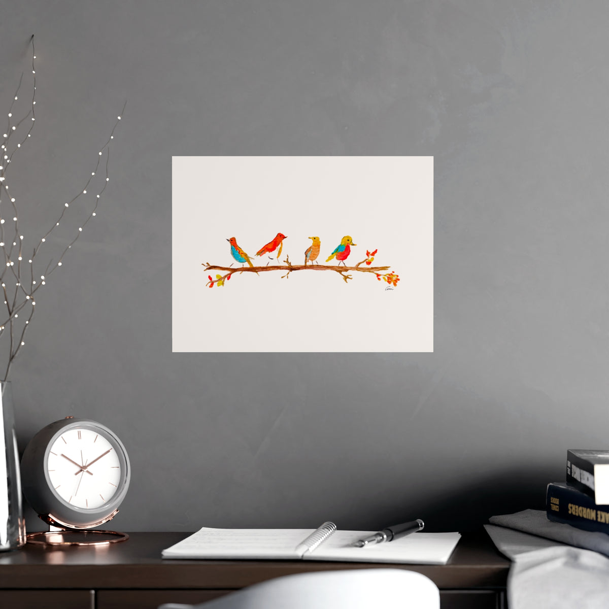 Birds on a Branch Matte Paper Print
