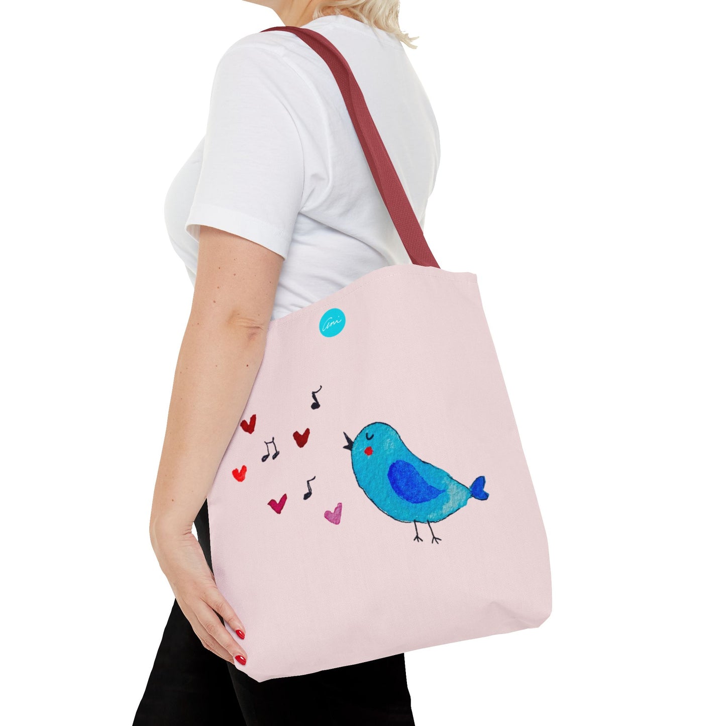 Blue Singing Bird Tote Bag