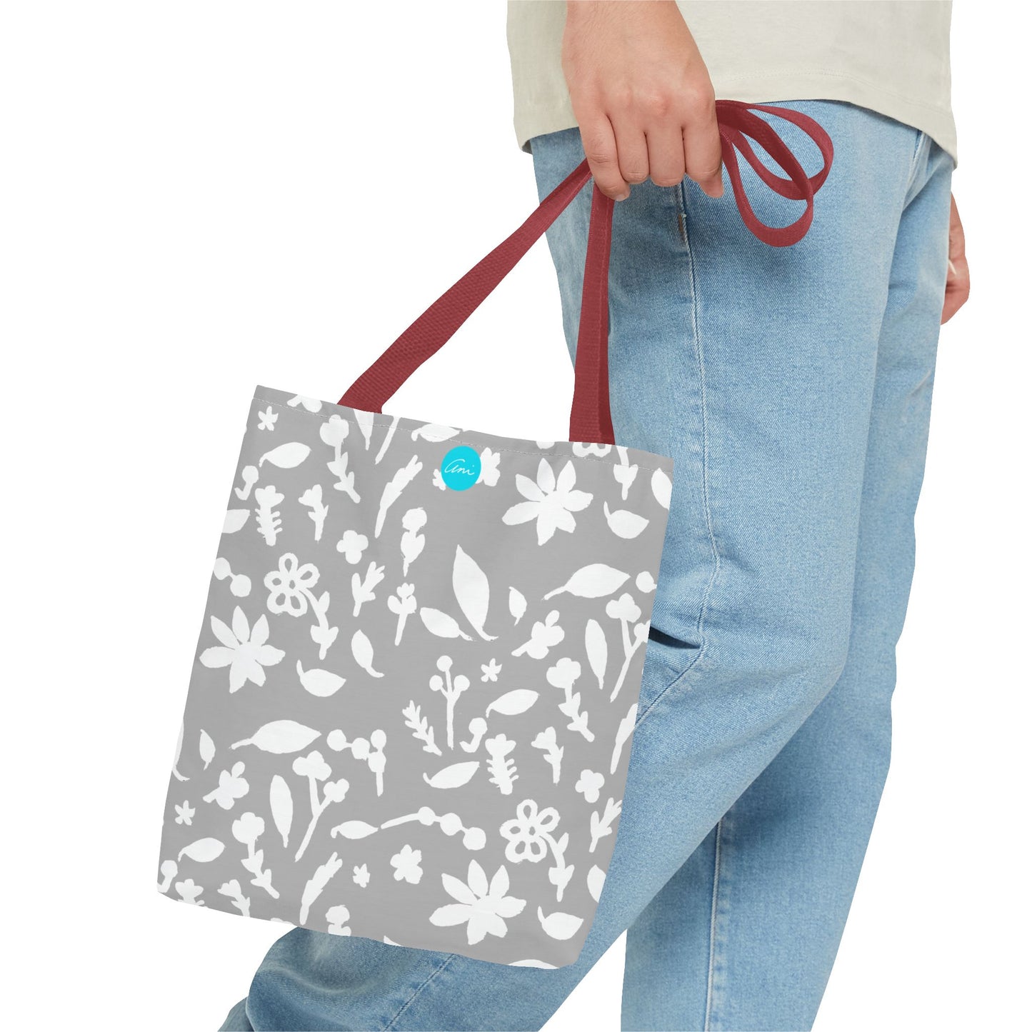 Light Grey Fall Foliage Tote Bag