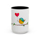 Bird with a Heart Balloon Accent Mug