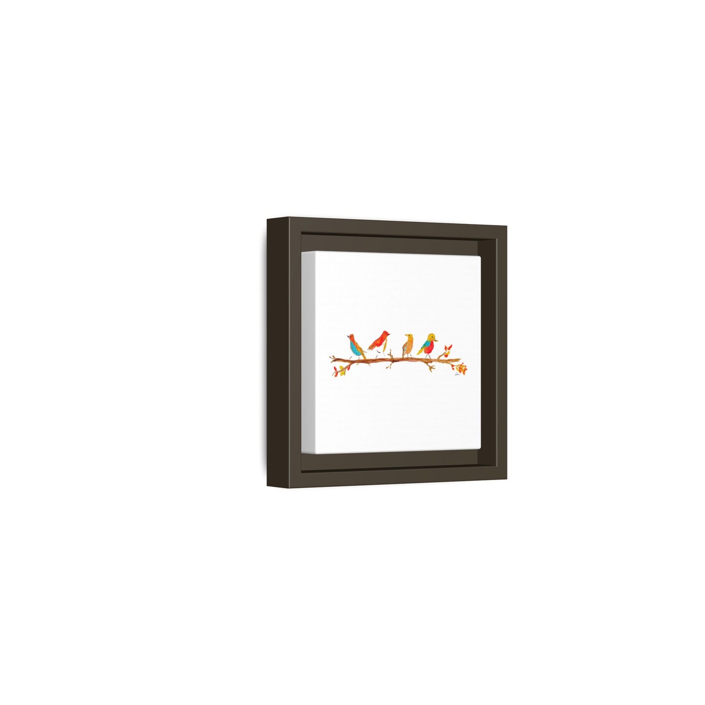 Birds on a Branch Gallery Canvas Print with Frame