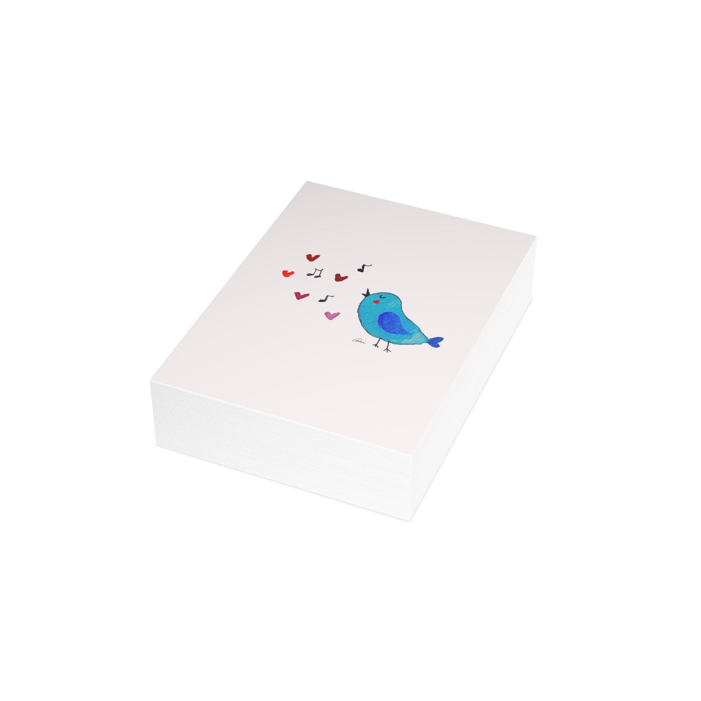 Blue Singing Bird Postcard Bundles with Envelopes