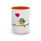 Bird with a Heart Balloon Accent Mug