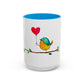 Bird with a Heart Balloon Accent Mug
