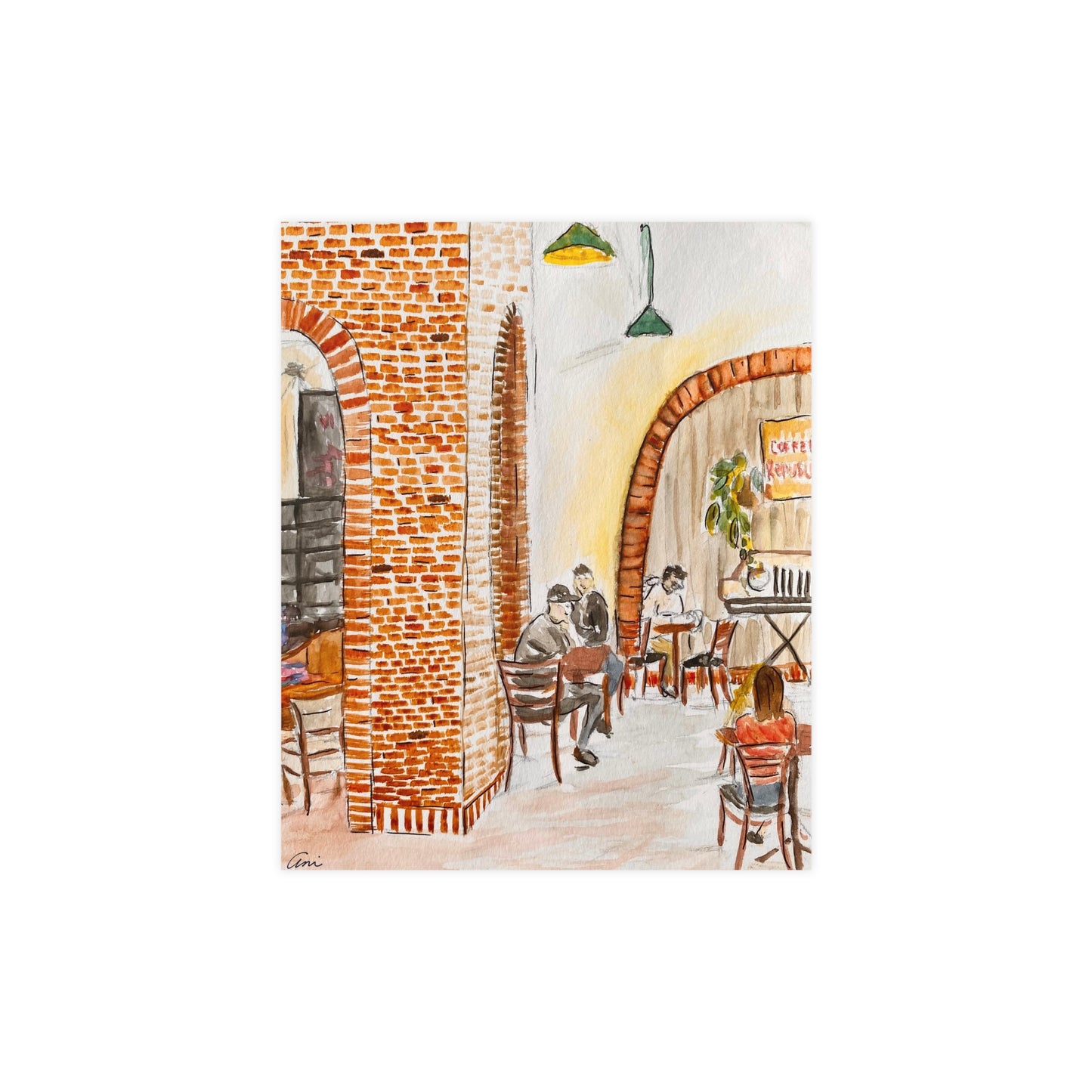 The One at the Coffee Shop Matte Paper Print