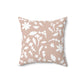 Fall Foliage Faux Suede Beige Square Pillow