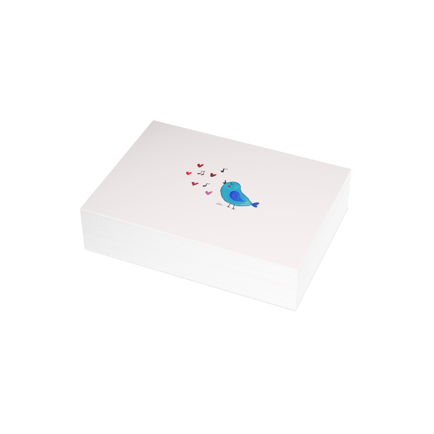 Blue Singing Bird Postcard Bundles with Envelopes
