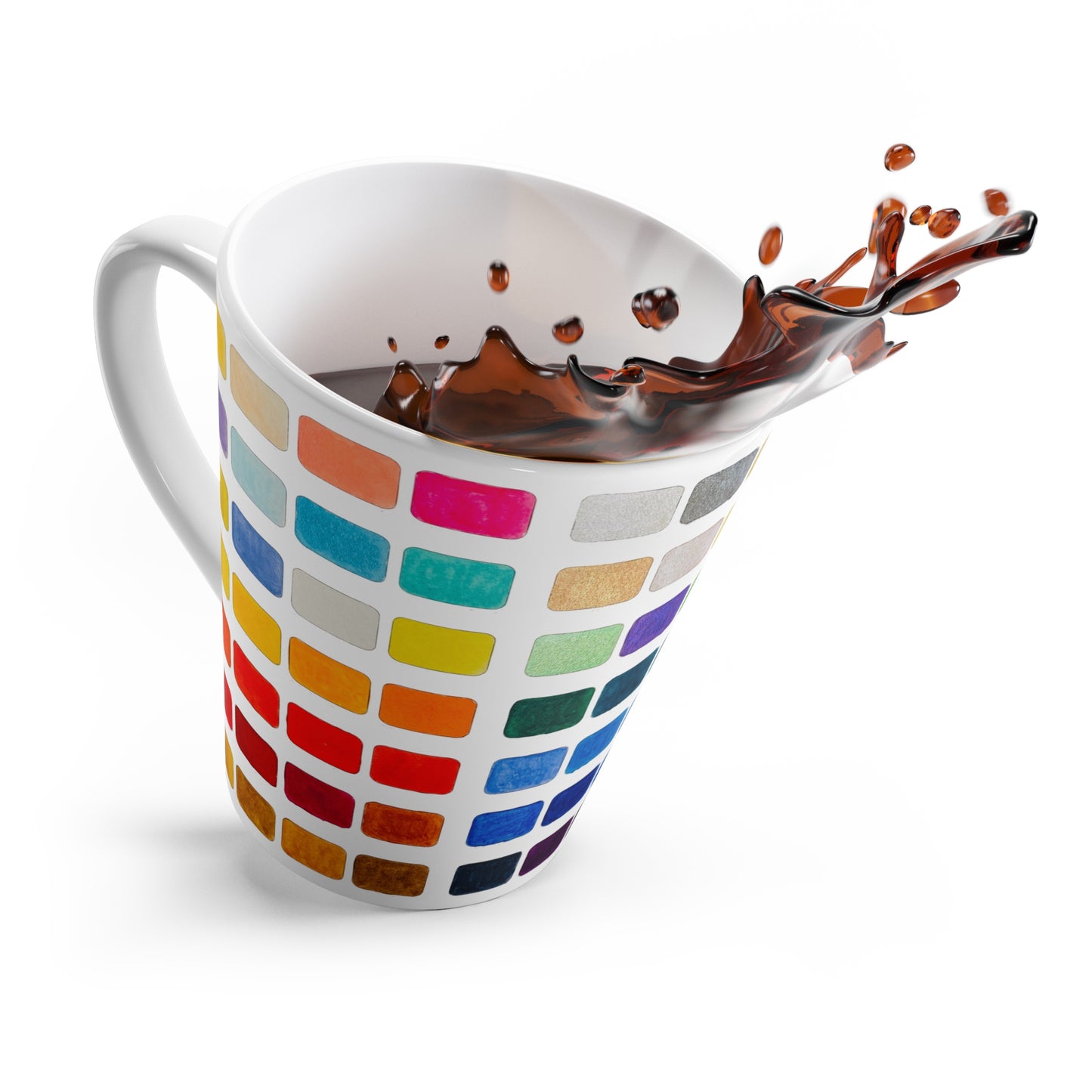 Watercolor Palette Latte Mug