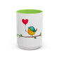Bird with a Heart Balloon Accent Mug