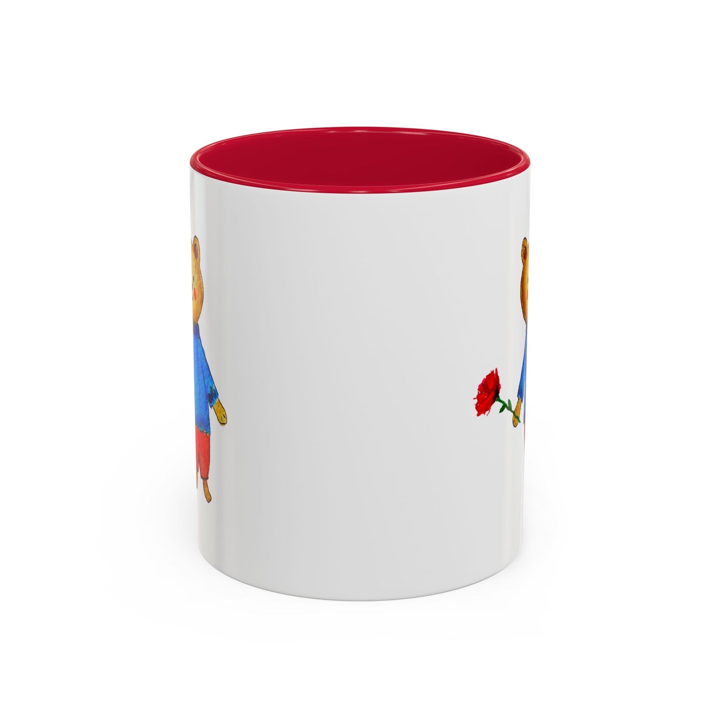 Bear with a Rose Accent Mug