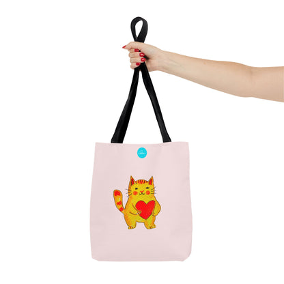 A Cat and a Heart Tote Bag