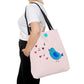 Blue Singing Bird Tote Bag